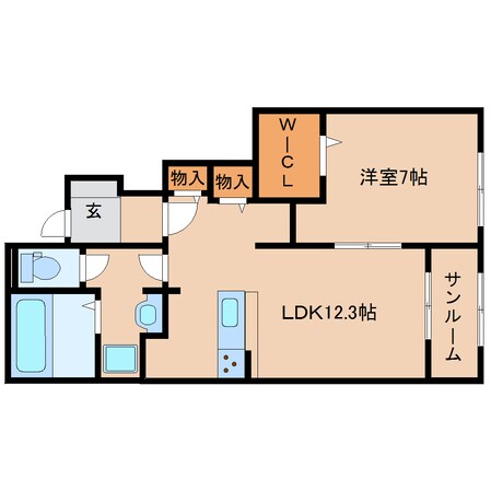 帯解駅 徒歩23分 1階の物件間取画像